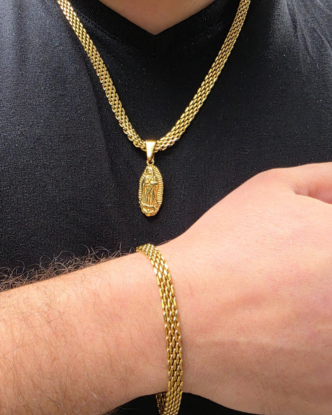 Cadena Chinesco con Virgen de Guadalupe🌹 ✝️