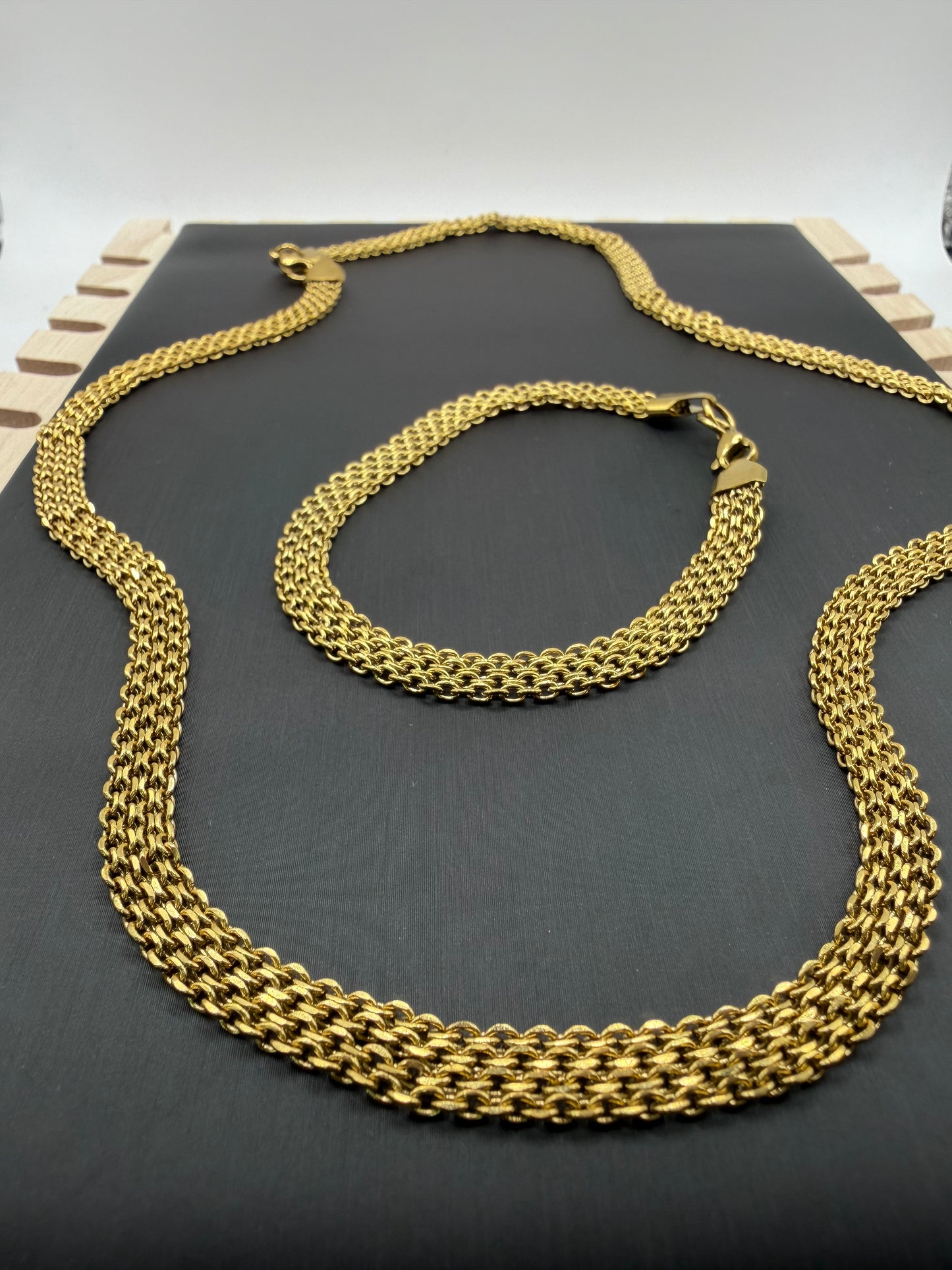 Cadena y Pulsera Tejido Chino