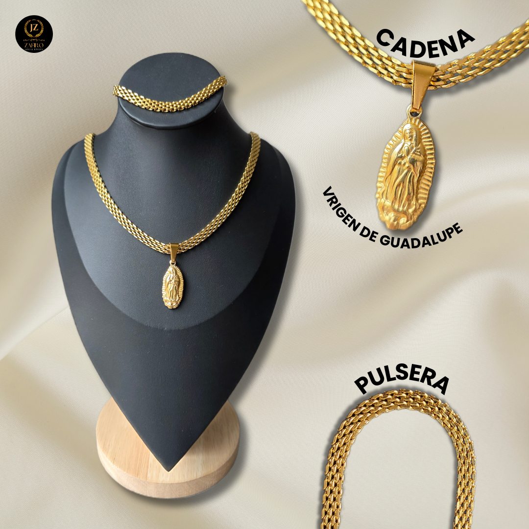 Cadena Chinesco con Virgen de Guadalupe🌹 ✝️