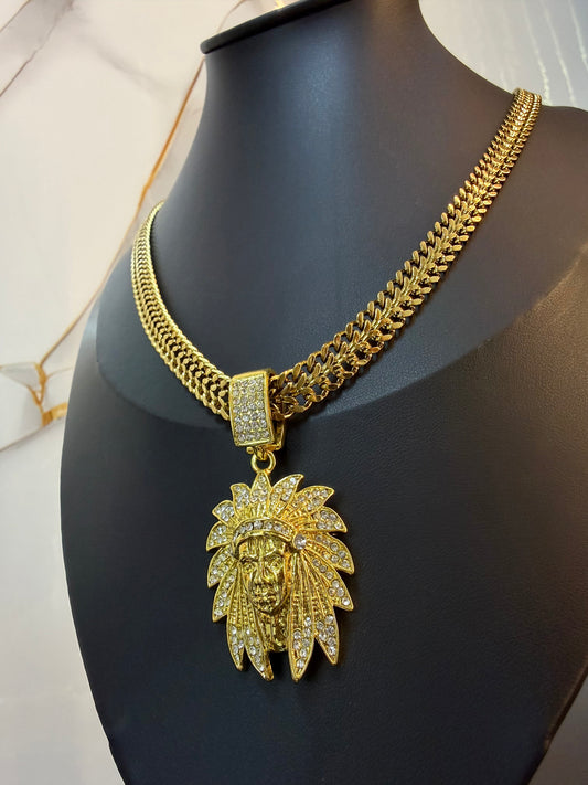 Cadena Espiga + Indio Diamantado