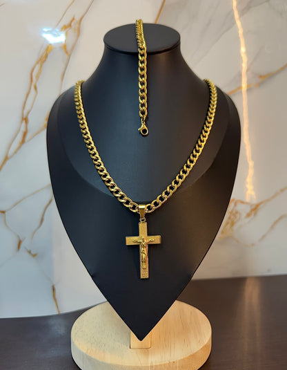 Cadena Cubana y Pulsera + Cristo Padre Nuestro