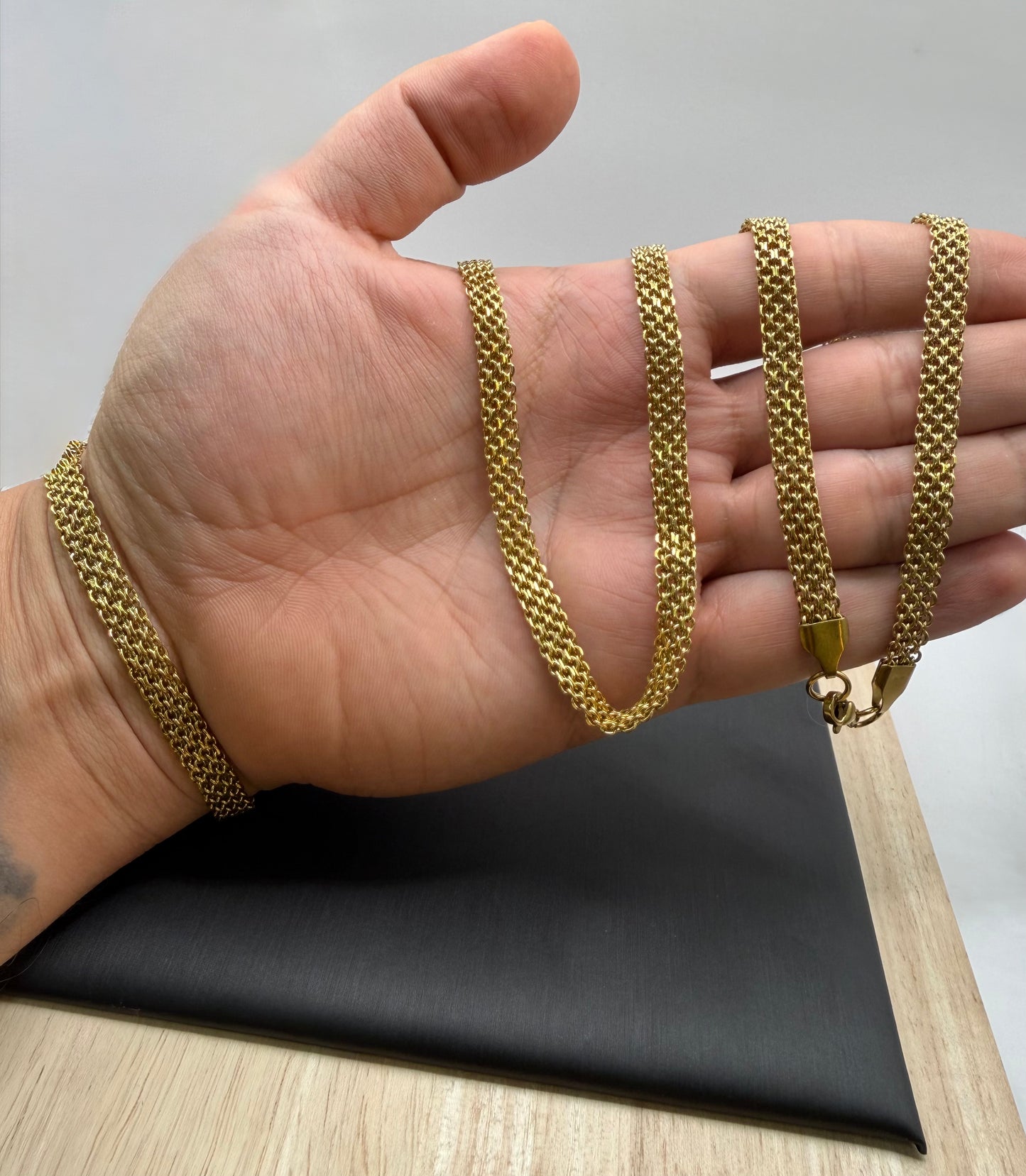 Cadena y Pulsera Tejido Chino