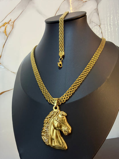 Cadena y Pulsera Chinesca + Caballo Sólido