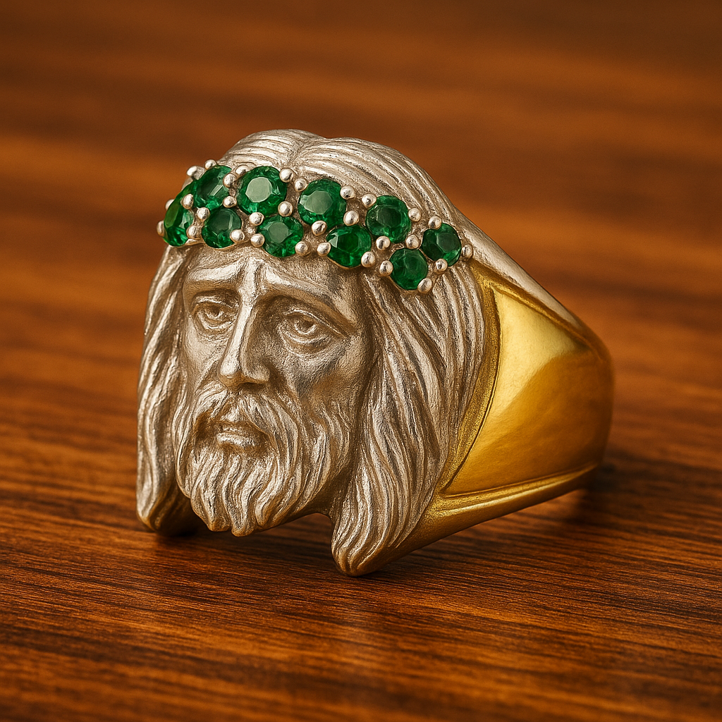 Anillo Rostro de Cristo en Relieve – Edición Premium REF K011